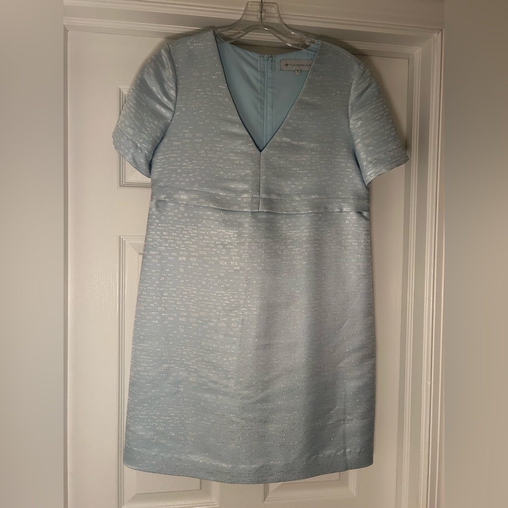 Tuckernuck Shimmering Light Blue Mini Dress